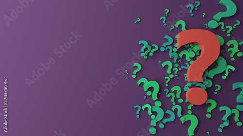 Colorful Question Marks Pile Representing Confusion, Uncertainty, Ideas and Problem Solving Concept
