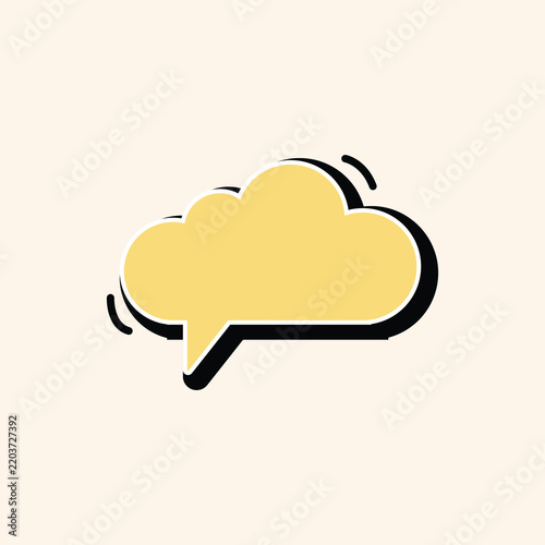 Light yellow cloud thought bubble vector illustration