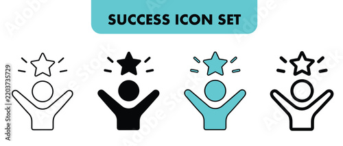 Success Icon Vector, Achievement Icon, Success Outline Icon, Success Black Icon