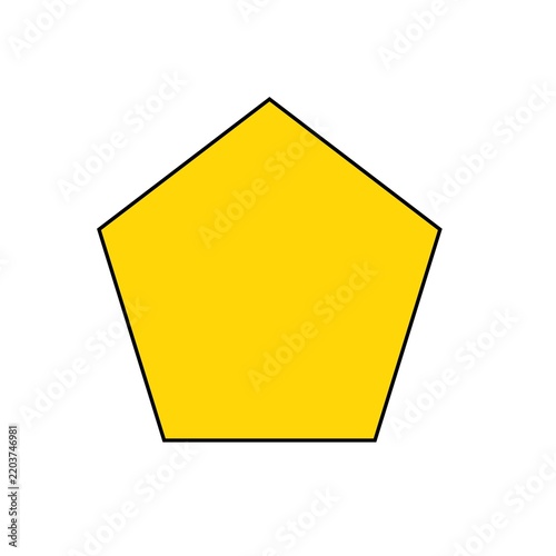 Yellow Pentagon Geometric Shape 
