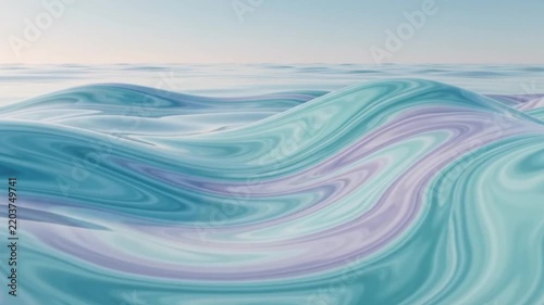 iridescent ocean wave liquid surface motion background video
