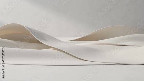 abstract white wave fabric fluid motion background video