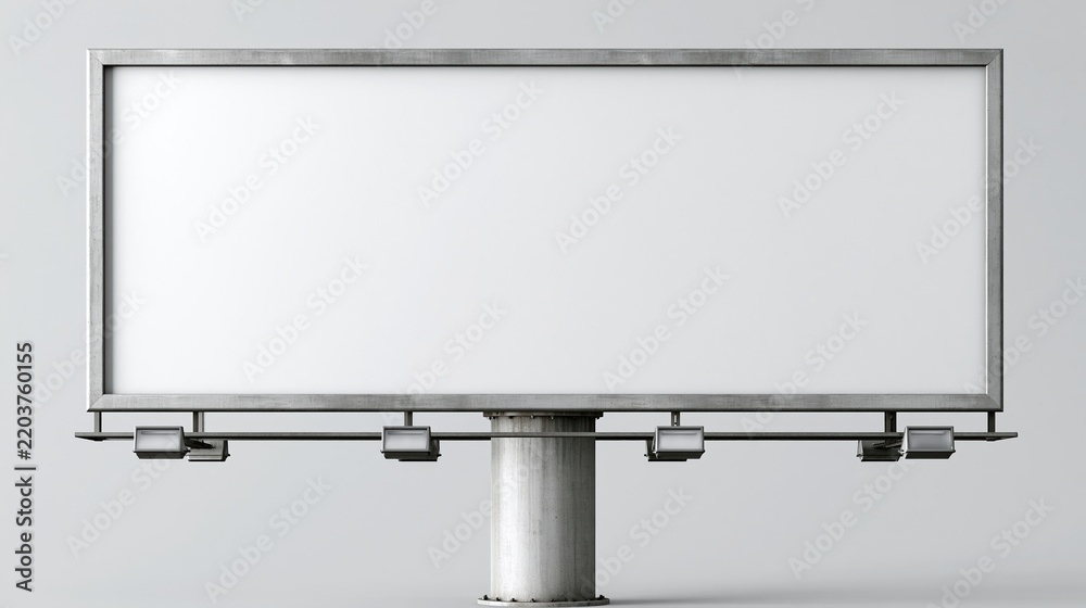 Fototapeta premium Blank billboard structure on pole isolated