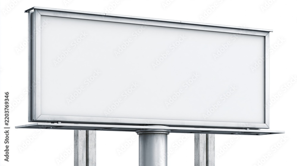 Obraz premium Blank outdoor advertising billboard on metal pole