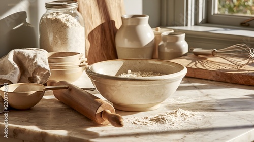 A warm culinary still life representing baking, homemade food preparation, creativity, tradition, and comfortable home living.