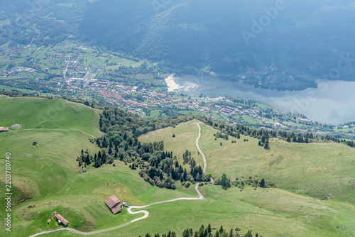 Endine-Gaiano village on Endine lake shore, Bergamo, Italy
