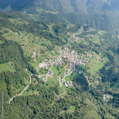 Gerosa mountain village in Brembilla valley, Bergamo, Italy
