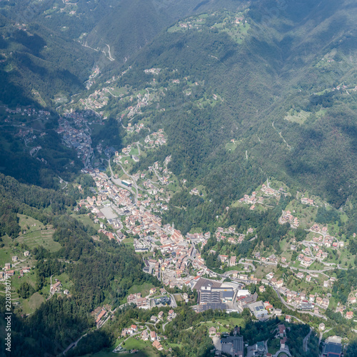 Brembilla village and valley, Bergamo, Italy
