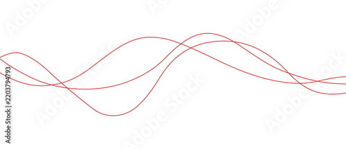 Red Wave Lines Divider