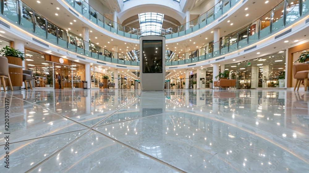 Obraz premium Spacious modern shopping mall interior with shiny floors