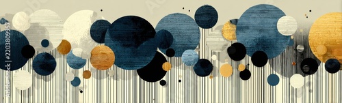 Painting of a group of different colored circles abstract background