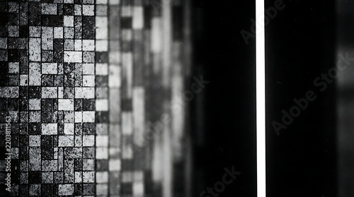 Abstract black and white architectural detail of a modern building facade