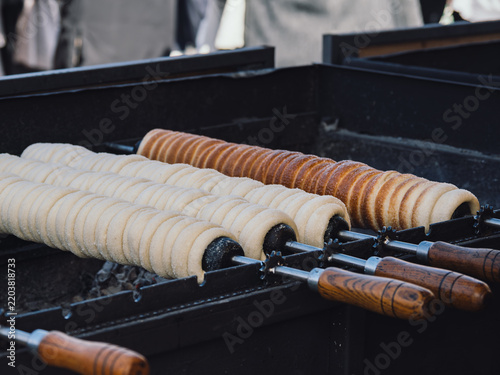 Trdelnik. Roasting Traditional Czech Pastries in Prague