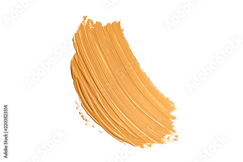 swatch of liquid foundation or concealer , isolated on white