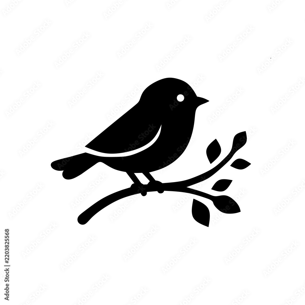 Obraz premium Bird on Branch Vector