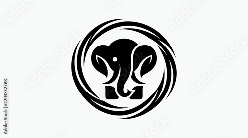 Minimalist Elephant Trunk Logo Design Vector Illustration for Modern Brand Identity and Business Symbol