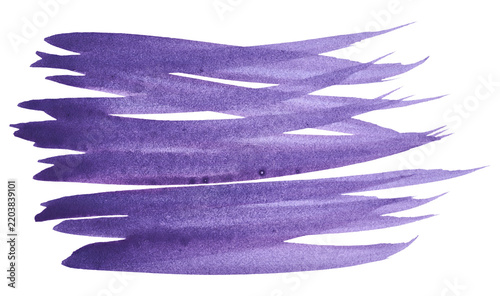 Purple brushstrokes and watercolor stripes on an isolated background.