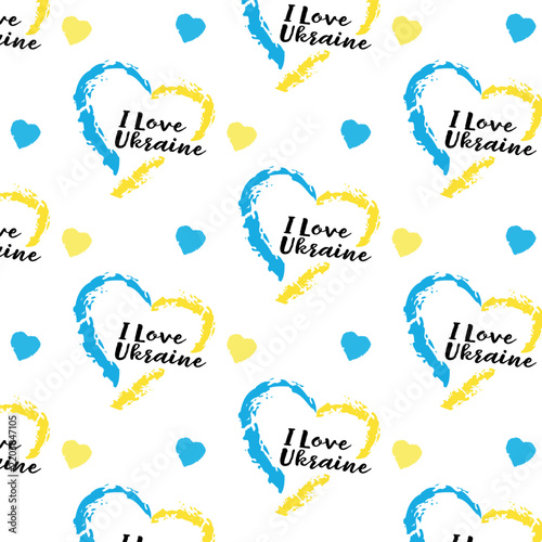 I love Ukraine heart pattern