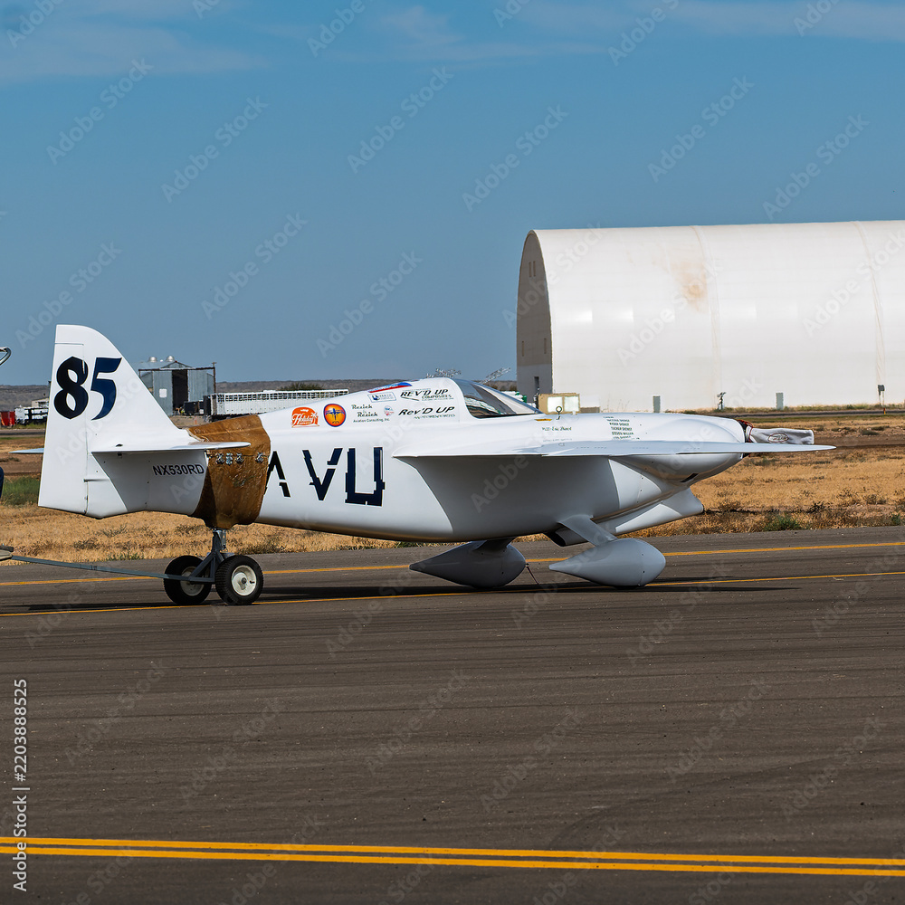 Obraz premium National Championship Air Races 9-18-2026 Roswell NM USA Formula 1 class aircraft at the National Championship Air Races at the Roswell International Air Center