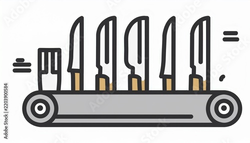 cutlery continuous line vecto