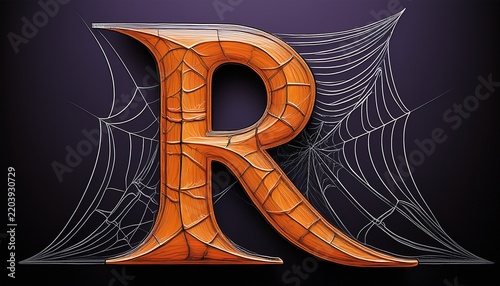 spider web style letter r