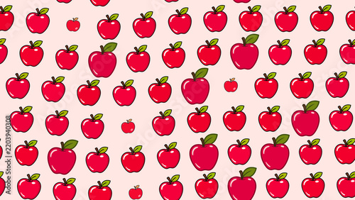 Seamless pattern of red apples