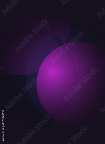 Abstract dark background with glowing purple circles and geometric shapes