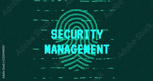 Security Management - technology cybersecurity concept Minimalist Glitch Effect