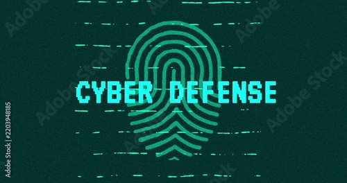 Cyber Defense - technology cybersecurity concept Minimalist Glitch Effect