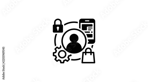 Secure customer profile with integrated mobile shopping controls.