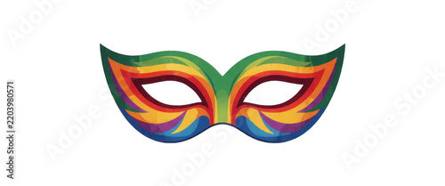Rainbow Carnival Mask Transparent Background