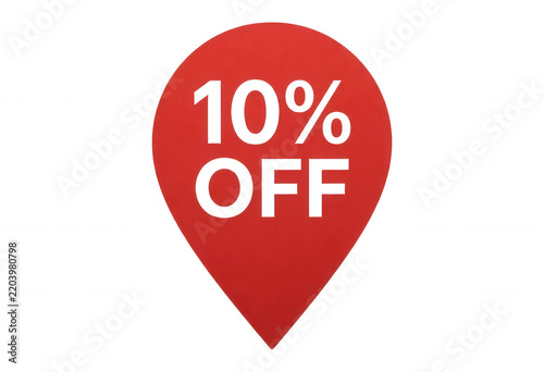 Red Discount Pin 10 Off Transparent Background