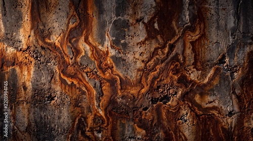 Grunge Rust Texture on Weathered Concrete Wall