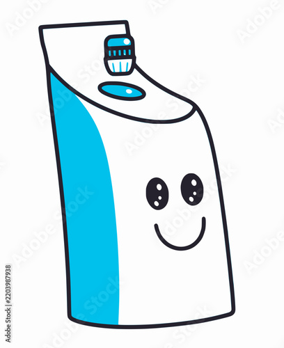 Cute Electric Toothbrush Cartoon Character Illustration