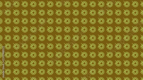 Abstract Green Circular Geometry Pattern Moving Seamlessly on Brown Background