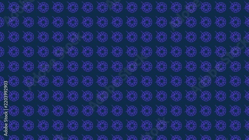 Abstract Geometric Pattern Animation With Rotating Purple Circles on Dark Blue Background Motion Graphics