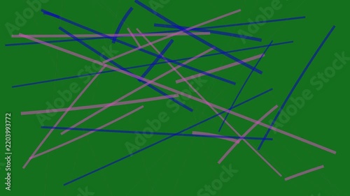 Abstract Geometric Lines Moving and Crossing on Green Background Motion Graphics