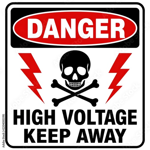 Danger High Voltage Keep Away Safety Sign Vector Design