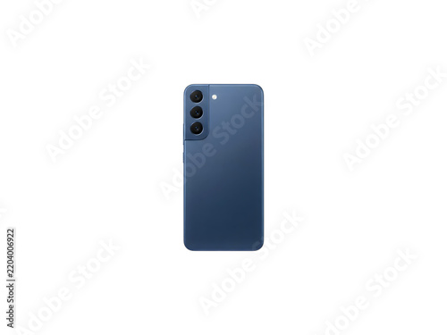 Modern Dark Blue Smartphone Back View with Triple Camera Setup Isolated on Transparent Background Mockup PNG
