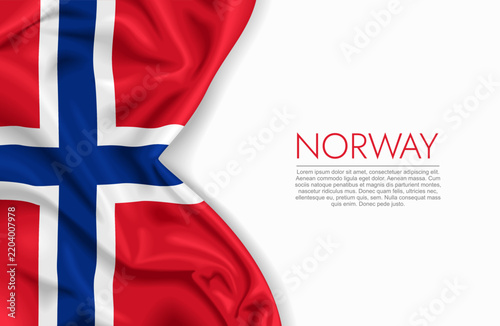 Norwegian waving national flag, ideal for patriotic design themes and national holidays. Vector illustration.