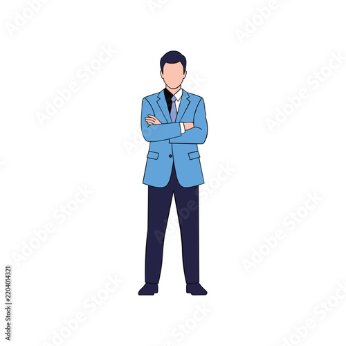 Confident businessman with crossed arms vector design