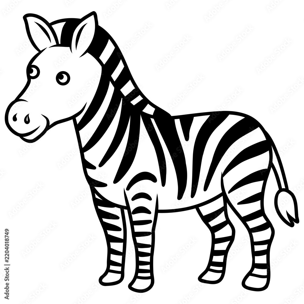 Fototapeta premium zebra vector icon. animal cartoon illustration