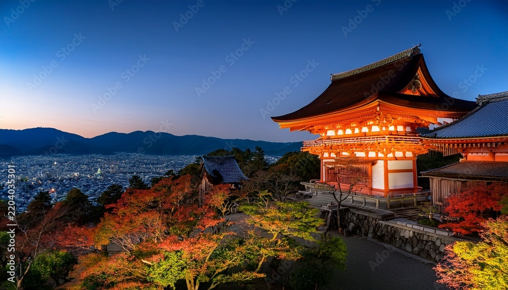Fototapeta premium kiyomizudera temple at dusk kyoto japan