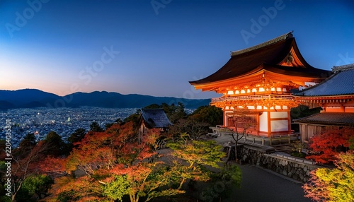 kiyomizudera temple at dusk kyoto japan