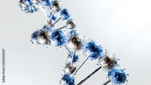 DNA Double Helix 3D Render Genomics Biotechnology Concept