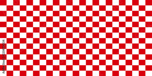 seamless repeating pattern with hand drawn checkerboard in red and white. Christmas red checker