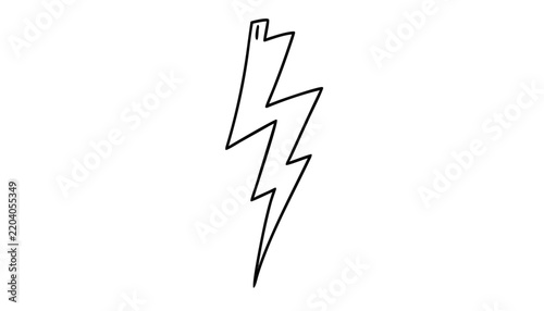Hand drawn lightning bolt sketch on a white background