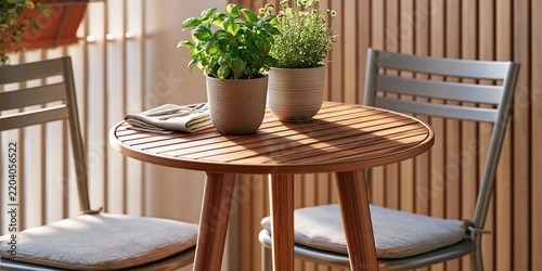 Relaxing balcony scene with natural elements and warmth
