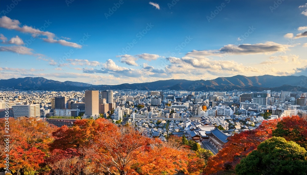 Obraz premium view on kyoto from one of the kyoto station viewpoints