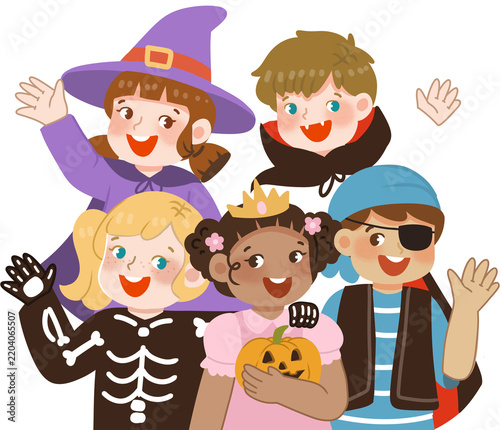 Kids in halloween costume
